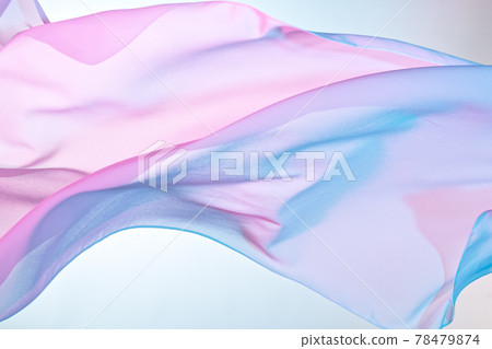 Smooth elegant colorful transparent cloth separated on white background. 78479874