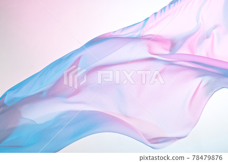 Smooth elegant colorful transparent cloth separated on white background. 78479876