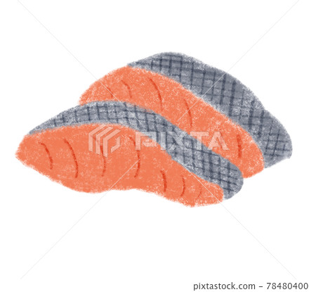 蓬鬆可愛的食材圖解_三文魚片 78480400