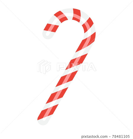 Christmas candy cane flat icon, New year Christmas candy cane flat icon, New year 78481105