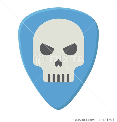 Guitar pick with skull flat icon, music Guitar pick with skull flat icon, music 78481201