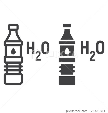 Bottle of water line and glyph icon - Stock Illustration [78481311] - PIXTA