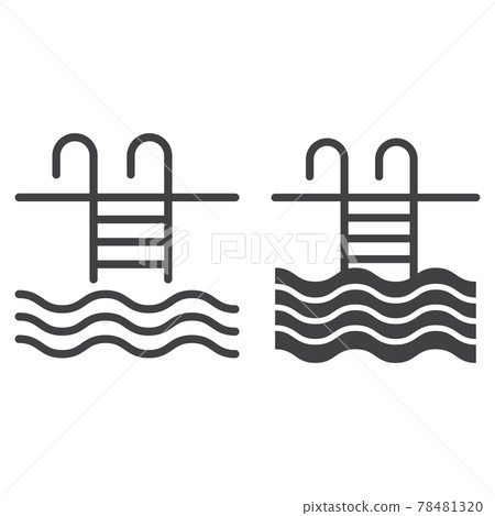 Pool line and glyph icon 78481320
