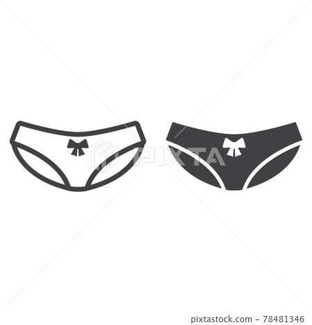 Women briefs line and glyph icon Women briefs line and glyph icon 78481346