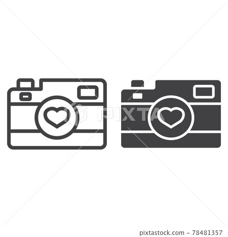 Love camera line and glyph icon 78481357
