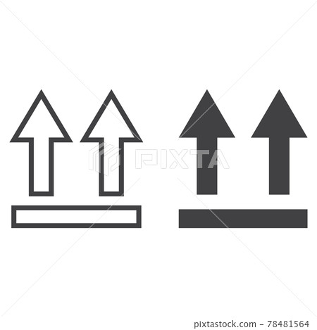 This Side Up symbol line and glyph icon This Side Up symbol line and glyph icon 78481564