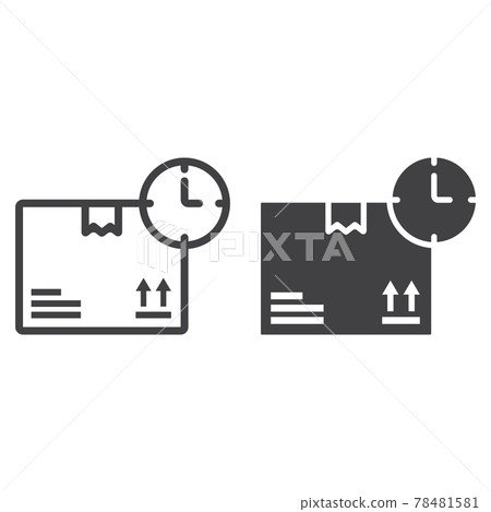 Delivery Time line and glyph icon, logistic 78481581
