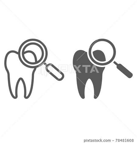 Dental check up line and glyph icon, stomatology Dental check up line and glyph icon, stomatology 78481608
