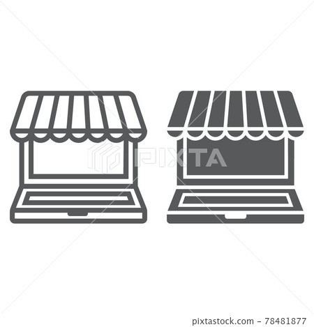 Marketplace online line and glyph icon Marketplace online line and glyph icon 78481877