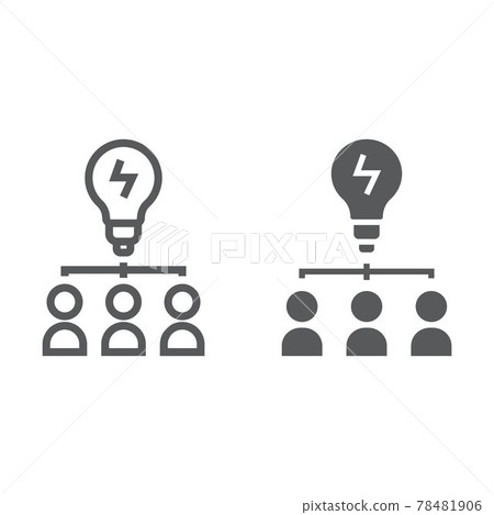 Creative line and glyph icon, development 78481906