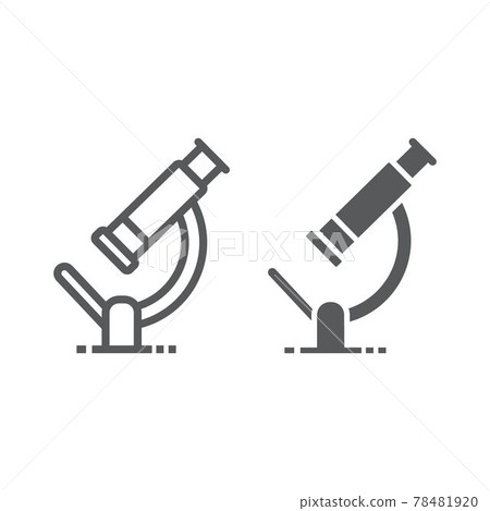 Microscope line and glyph icon, science Microscope line and glyph icon, science 78481920