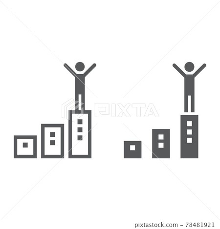 Success line and glyph icon, development Success line and glyph icon, development 78481921