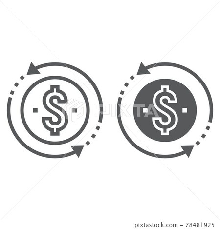 Return on investment line and glyph icon Return on investment line and glyph icon 78481925
