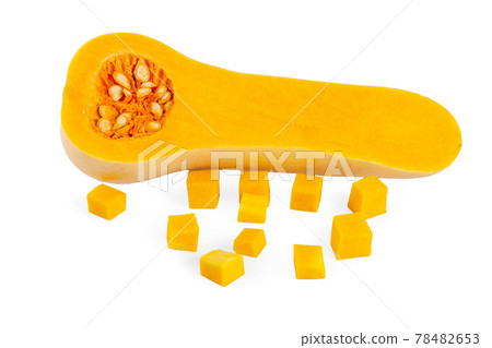 butternut squash half isolated on white background with clipping path butternut squash half isolated on white background with clipping path 78482653