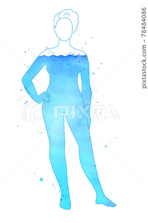 Female silhouette filled with water Female silhouette filled with water 78484086