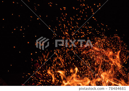 Fire flames on black background Fire flames on black background 78484681