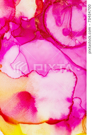 Hand painted alcohol ink art, bright abstract painting. 78484700