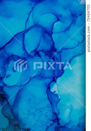 Hand painted alcohol ink art, bright abstract painting. 78484705