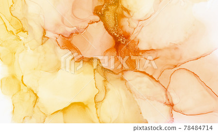 Hand painted alcohol ink art, bright abstract painting. 78484714