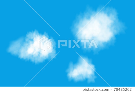 Realistic  white  smoke cloud in the blue sky. 78485262