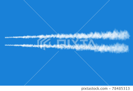 Plane track isolated on blue background. 78485313