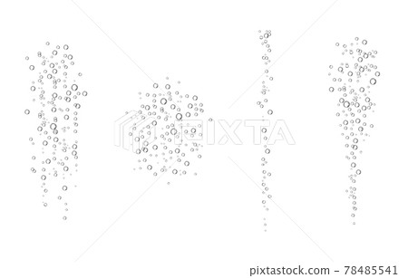 Oxygen air bubbles  flow  in water on white  background. 78485541