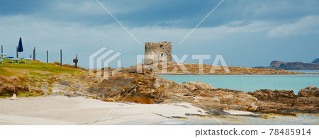 Della Pelosa beach in Sardinia, Italy, web banner Della Pelosa beach in Sardinia, Italy, web banner 78485914