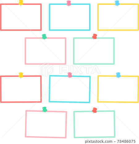 Material set for message cards fastened with thumbtacks Material set for message cards fastened with thumbtacks 78486075