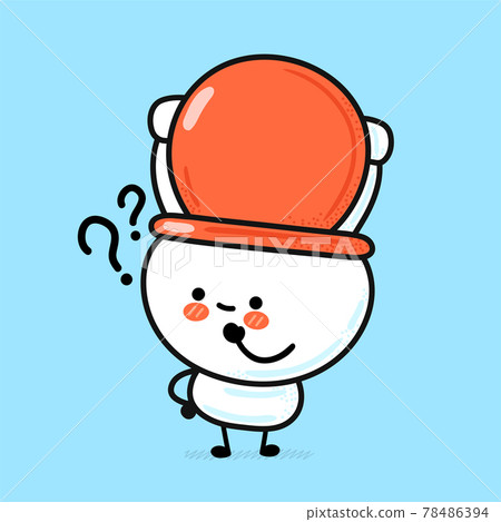 Cute funny happy white toilet bowl with qustion mark. Vector hand drawn cartoon kawaii character illustration icon. Funny cartoon WC, toilet bowl mascot character concept 78486394