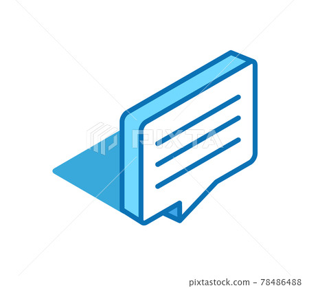 Speech bubble isometric icon. Review, feedback, comment 3D line style symbol. Speech bubble isometric icon. Review, feedback, comment 3D line style symbol. 78486488