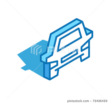 Car isometric icon. Transportation service, car sharing, taxi 3D line style symbol. Car isometric icon. Transportation service, car sharing, taxi 3D line style symbol. 78486489