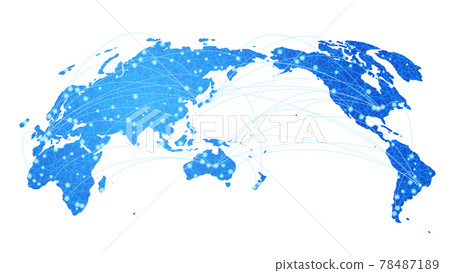 Global digital network image white background 78487189