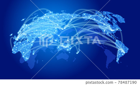 Global digital network image blue background Global digital network image blue background 78487190