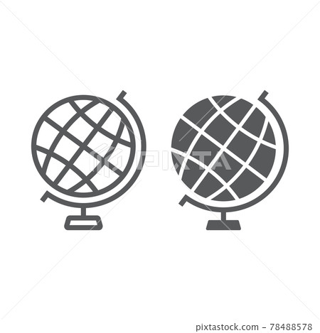 Globe line and glyph icon, earth and world, geography sign vector graphics, a linear pattern on a white background, 78488578