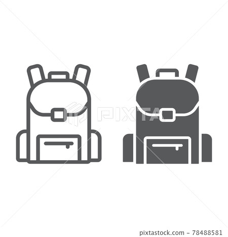 School bag line amd glyph icon, school and education, backpack sign vector graphics, a linear pattern on a white background, School bag line amd glyph icon, school and education, backpack sign vector graphics, a linear pattern on a white background, 78488581