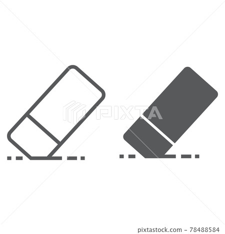 Eraser line and glyph icon, school and education, rubber sign vector graphics, a linear pattern on a white background, Eraser line and glyph icon, school and education, rubber sign vector graphics, a linear pattern on a white background, 78488584