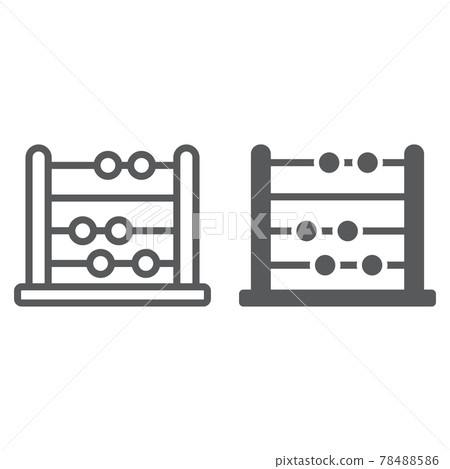 Abacus line and glyph icon, school and education, math sign vector graphics, a linear pattern on a white background, 78488586