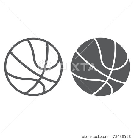 Basketball ball line and glyph icon, sport and game, play sign vector graphics, a linear pattern on a white background Basketball ball line and glyph icon, sport and game, play sign vector graphics, a linear pattern on a white background 78488598