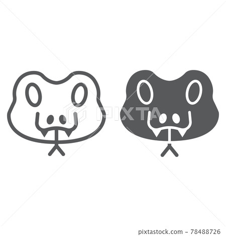 Snake line and glyph icon, animal and zoo Snake line and glyph icon, animal and zoo 78488726