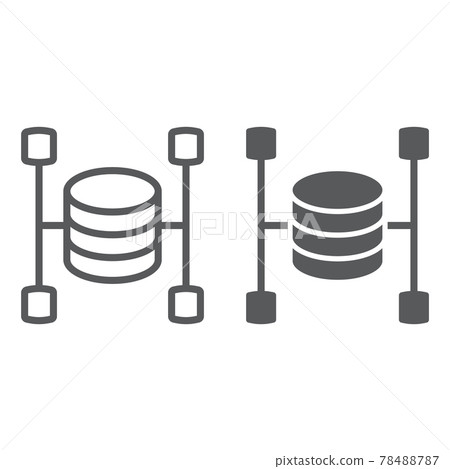 Data warehouse line and glyph icon 78488787