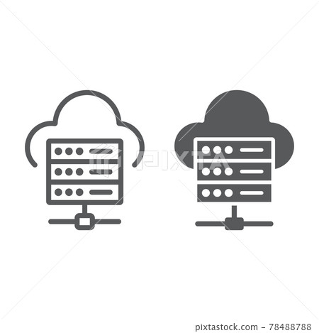 Web hosting line and glyph icon, data Web hosting line and glyph icon, data 78488788