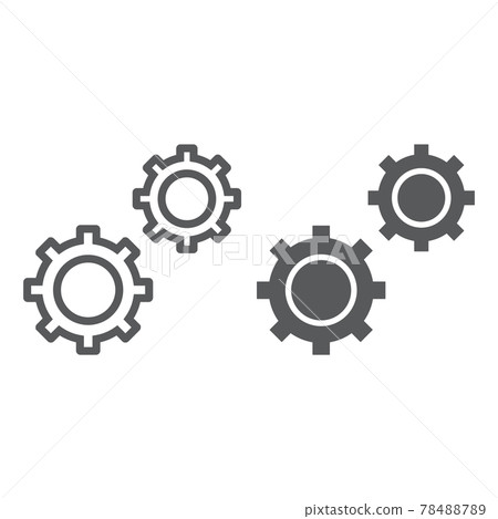 Configuration line and glyph icon Configuration line and glyph icon 78488789