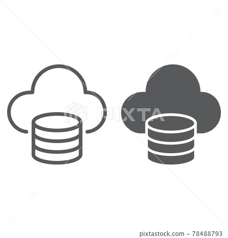 Cloud computing line and glyph icon 78488793