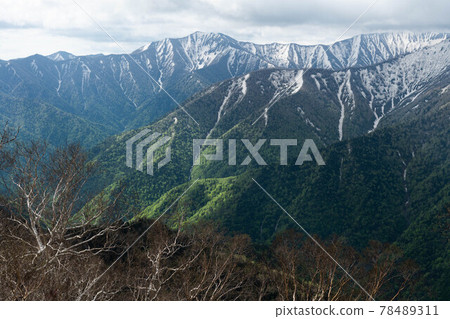 在日高山脈舉行捲曲的薩內山 在日高山脈舉行捲曲的薩內山 78489311