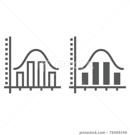 Average line and glyph icon, data Average line and glyph icon, data 78489349