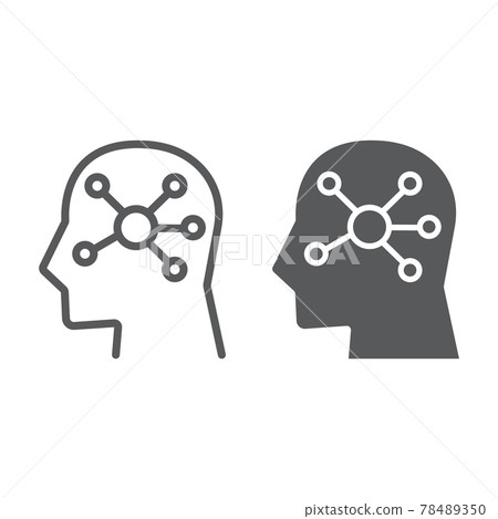 Mind Map line and glyph icon, data Mind Map line and glyph icon, data 78489350