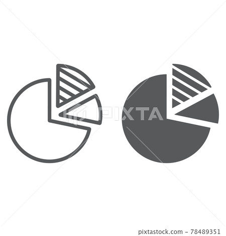 Pie Chart line and glyph icon, data Pie Chart line and glyph icon, data 78489351