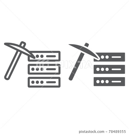 Data mining line and glyph icon 78489355