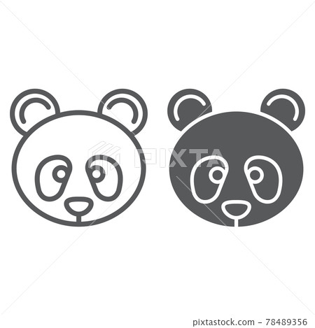 Panda line and glyph icon, zoo and animal, fauna Panda line and glyph icon, zoo and animal, fauna 78489356