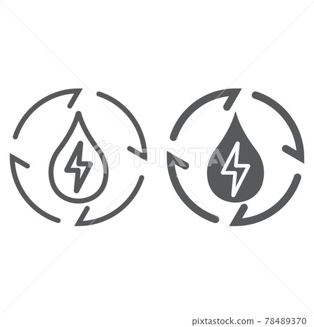 Water energy line and glyph icon, ecology - Stock Illustration ...